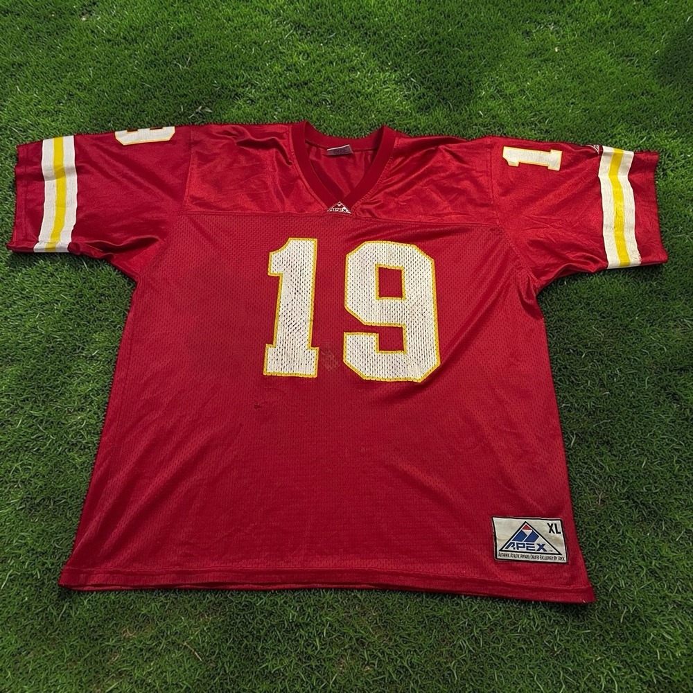 Vintage 90s Joe Montana #19 Apex One Kansas City Chiefs Jersey XL READ